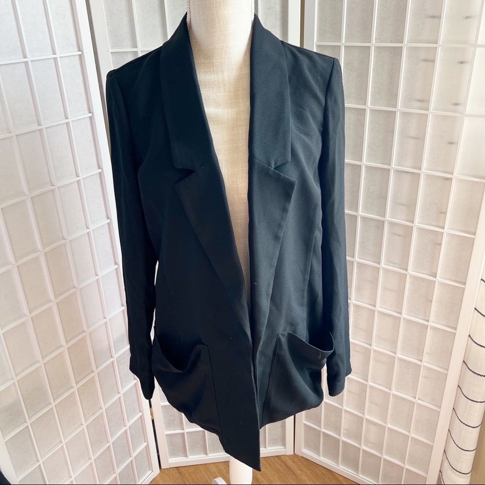 Halogen Black Open Front Loose Fitting Blazer Small